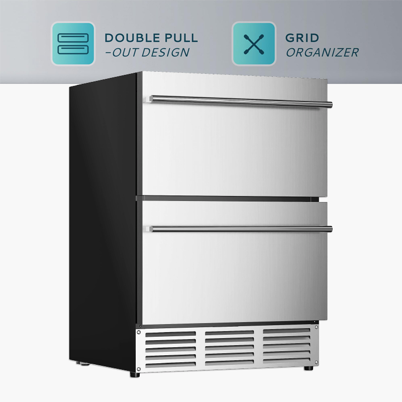 Sleek Silver Dual-Drawer Storage Solution for Small Areas