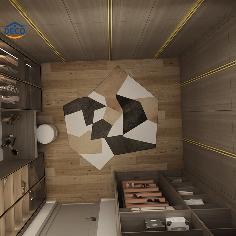 Elegant Bedroom Furniture U Shape Dressing Table Storage Systems Walk in Checkroom Wardrobe