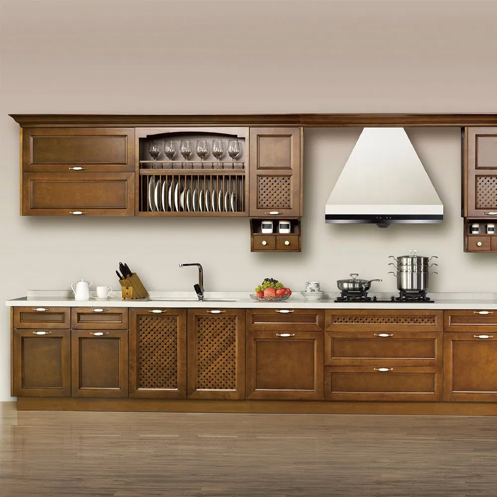 High Gloss Solid Wood Kitchen Design Cabinets Set Furniture Custom Rta Modern PVC Glossy Modular Kitchen Cabinet