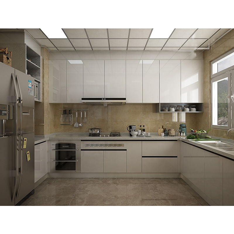 Good Stainless Steel Pre Fab with Clean Handleless Look Kitchen Cabinet