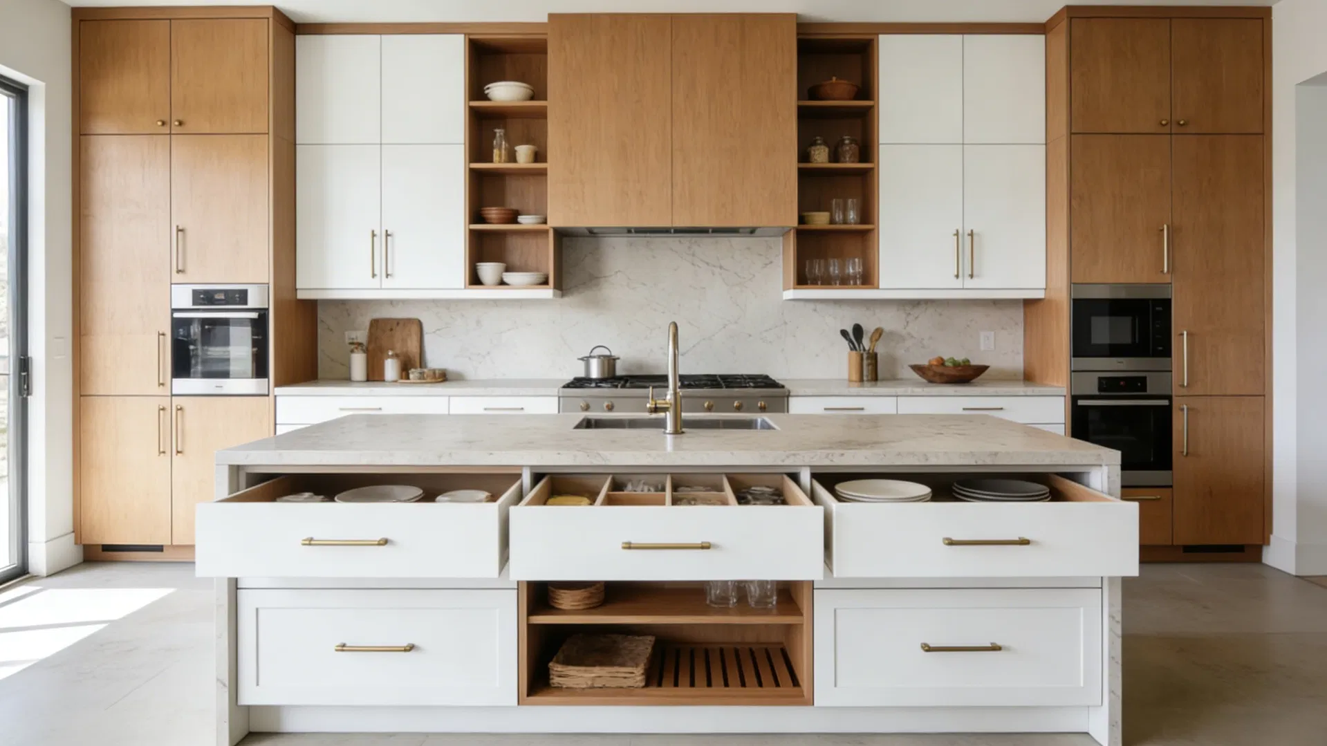 Custom Melamine Kitchen Cabinet System