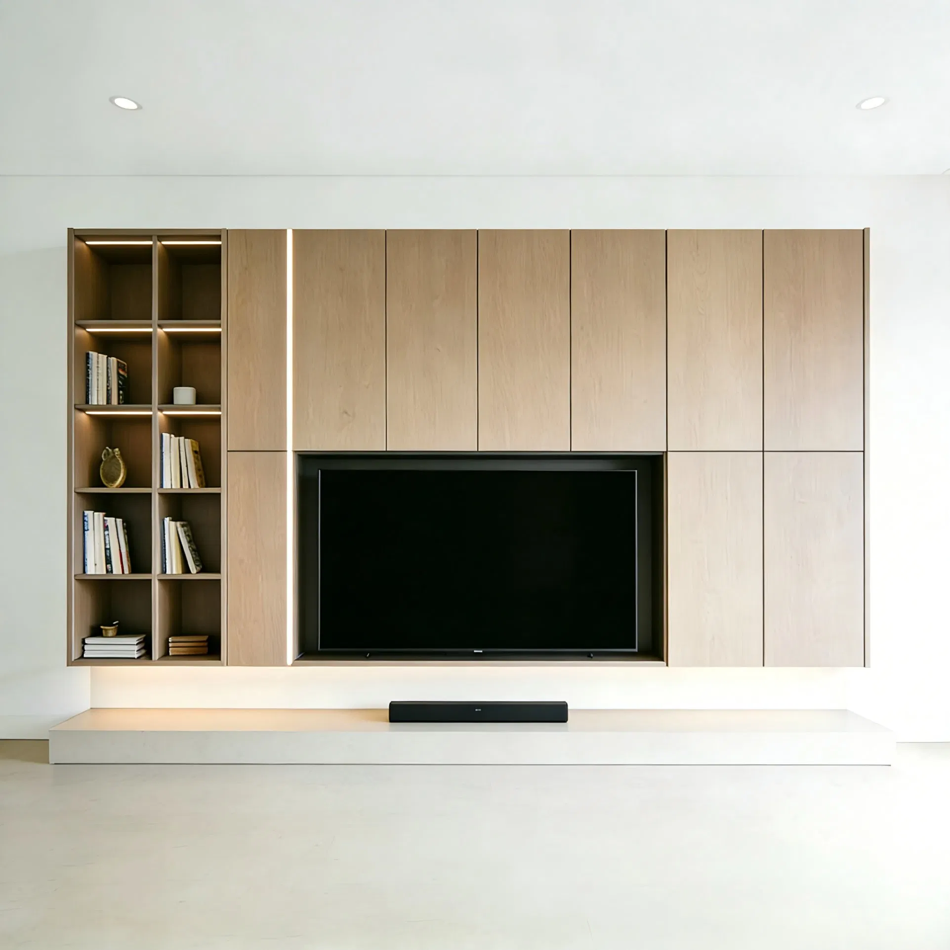 MDF TV Cabinet with Storage Cabinets for Living Room
