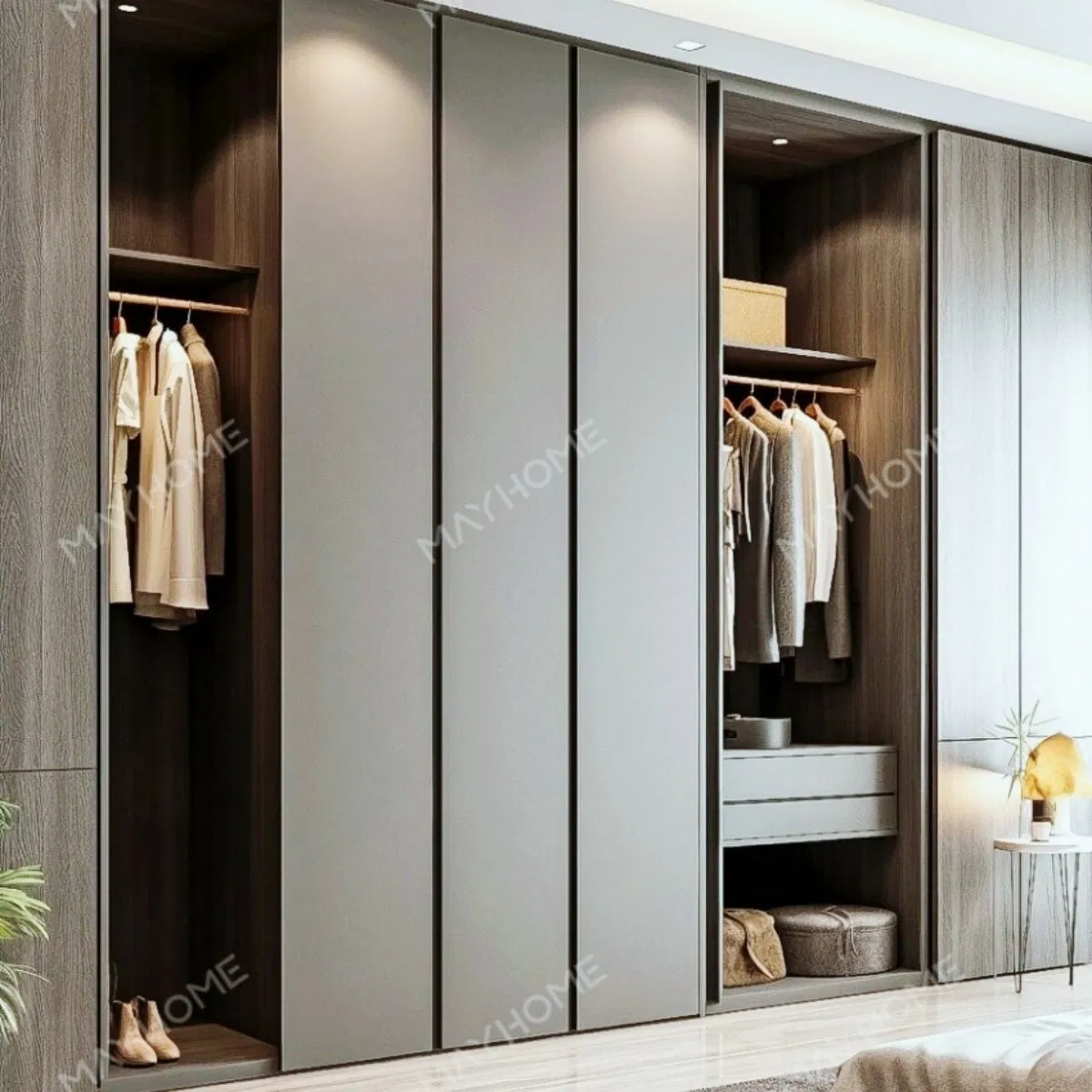 UV Protection CNC Processed Soft-Close Doors Chemical Free Bedroom Closet System with Factory Price