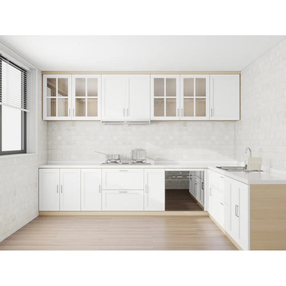 Modular Solid Wood Kitchen Cabinet System with Smart Storage Solutions