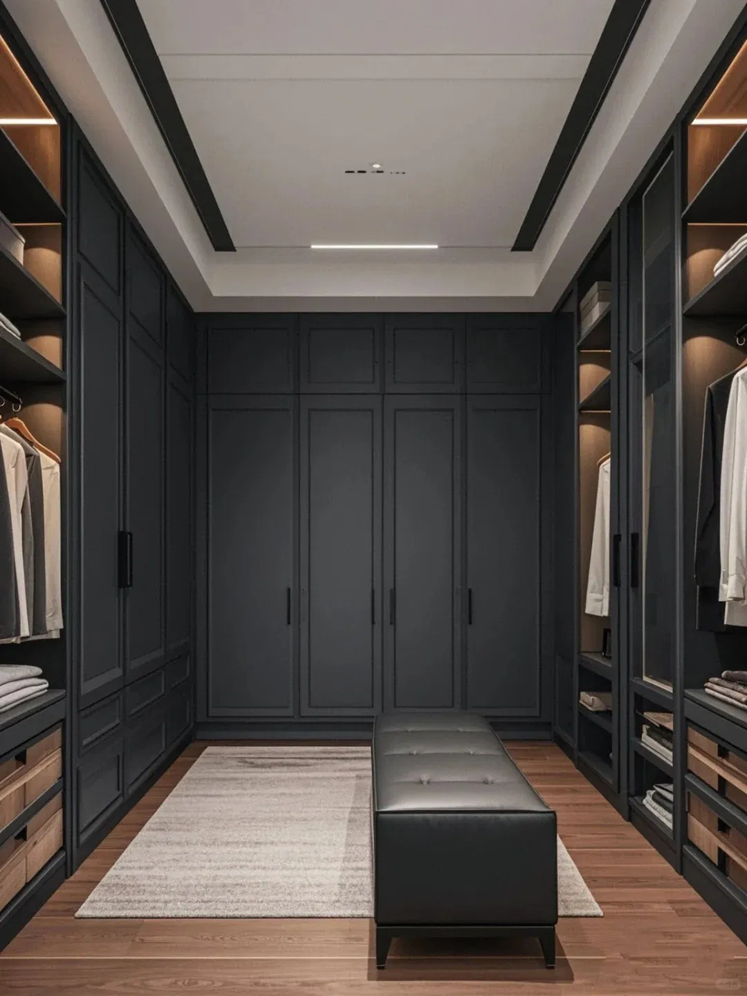 Luxury Modern Walk-in Closet Systems Custom Spacious Wardrobe Organizers Furniture