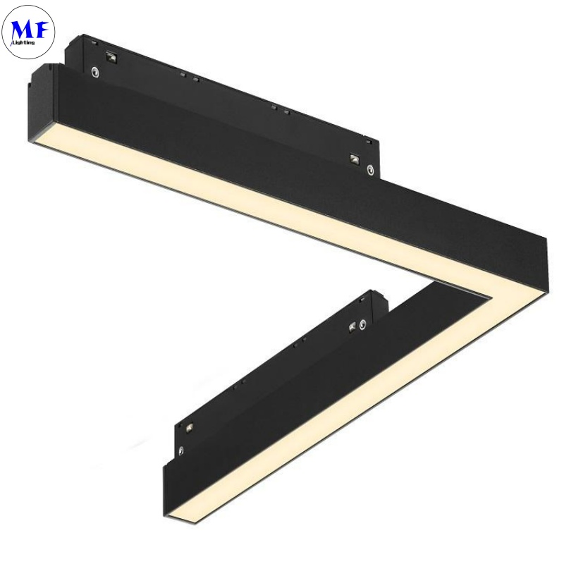 Factory Price LED Magnetic Track Lighting System Folding Floodlight Bedroom Kitchen 48V Dimmable Magnetic L-Shaped Linear Light for Living Room