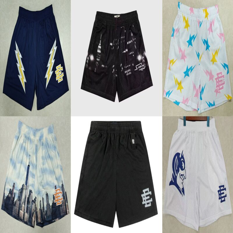 Shorts Impressos Masculinos Eric Emanuel, Ajuste Casual, Tecido Leve, OEM Disponível