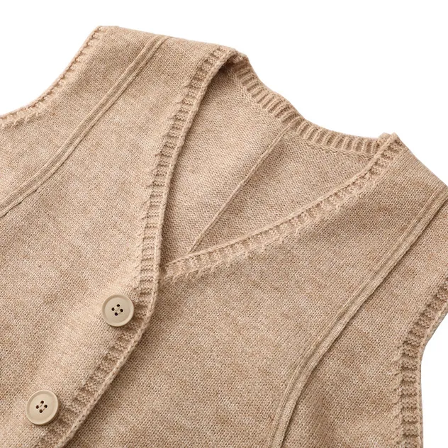 Colete de malha casual feminino