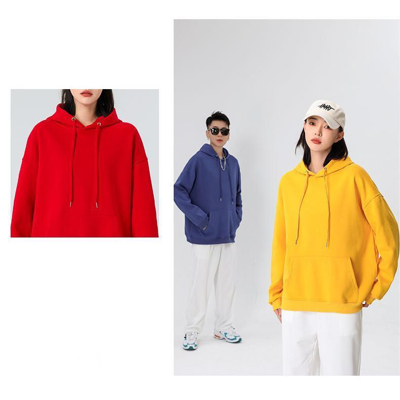 Moletom unissex oversized casual de algodão com capuz na cor azul céu