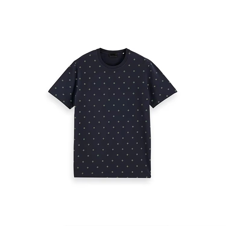 Camiseta Casual Masculina Leve com Estampa de Diamante em Toda a Parte para Uso Diário