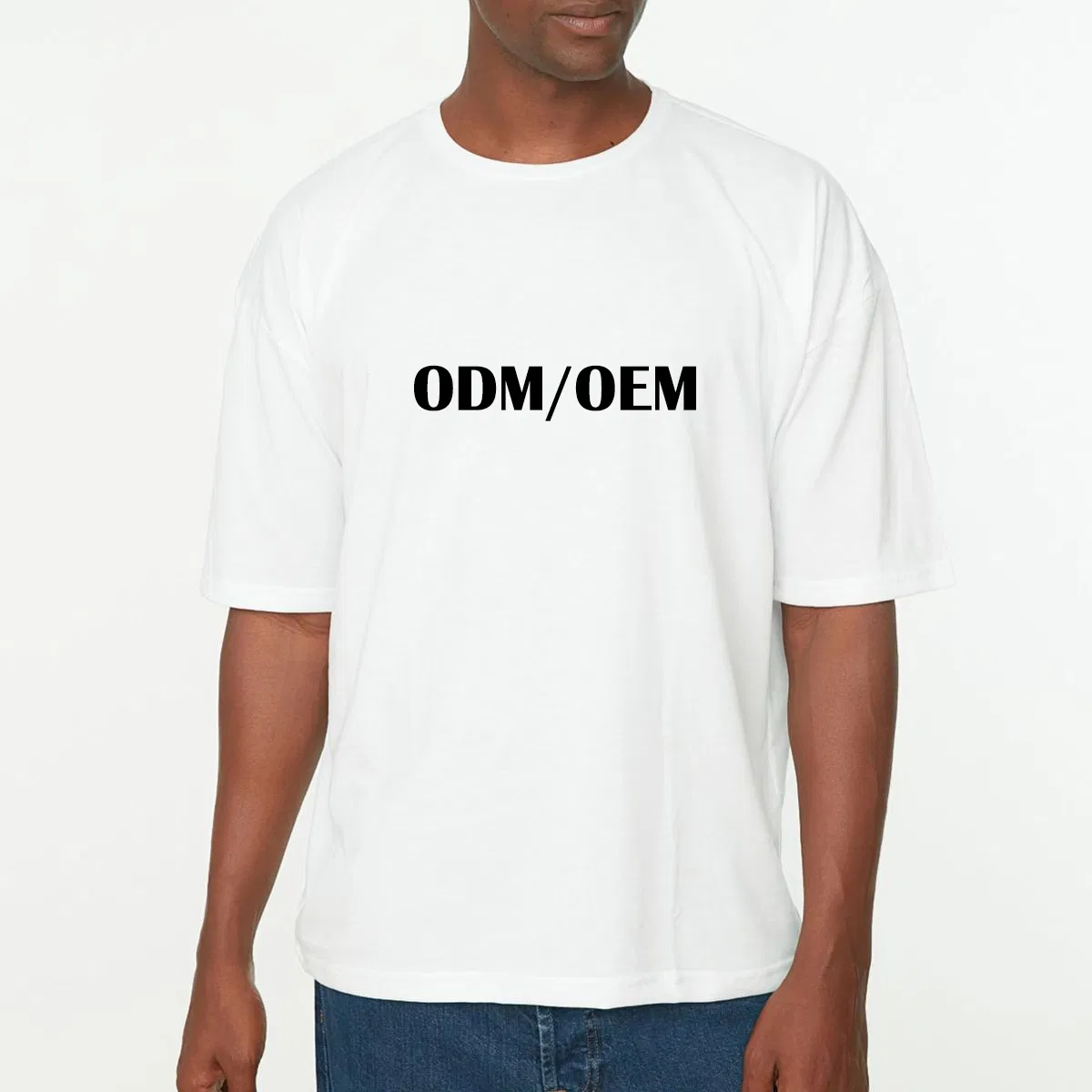 Impressão em Tela de Logotipo Personalizado de Qualidade Premium 200GSM 100 Algodão Atacado Roupas Casuais de Rua Lisas com Ombros Caídos Camisetas de Manga Curta para Homens
