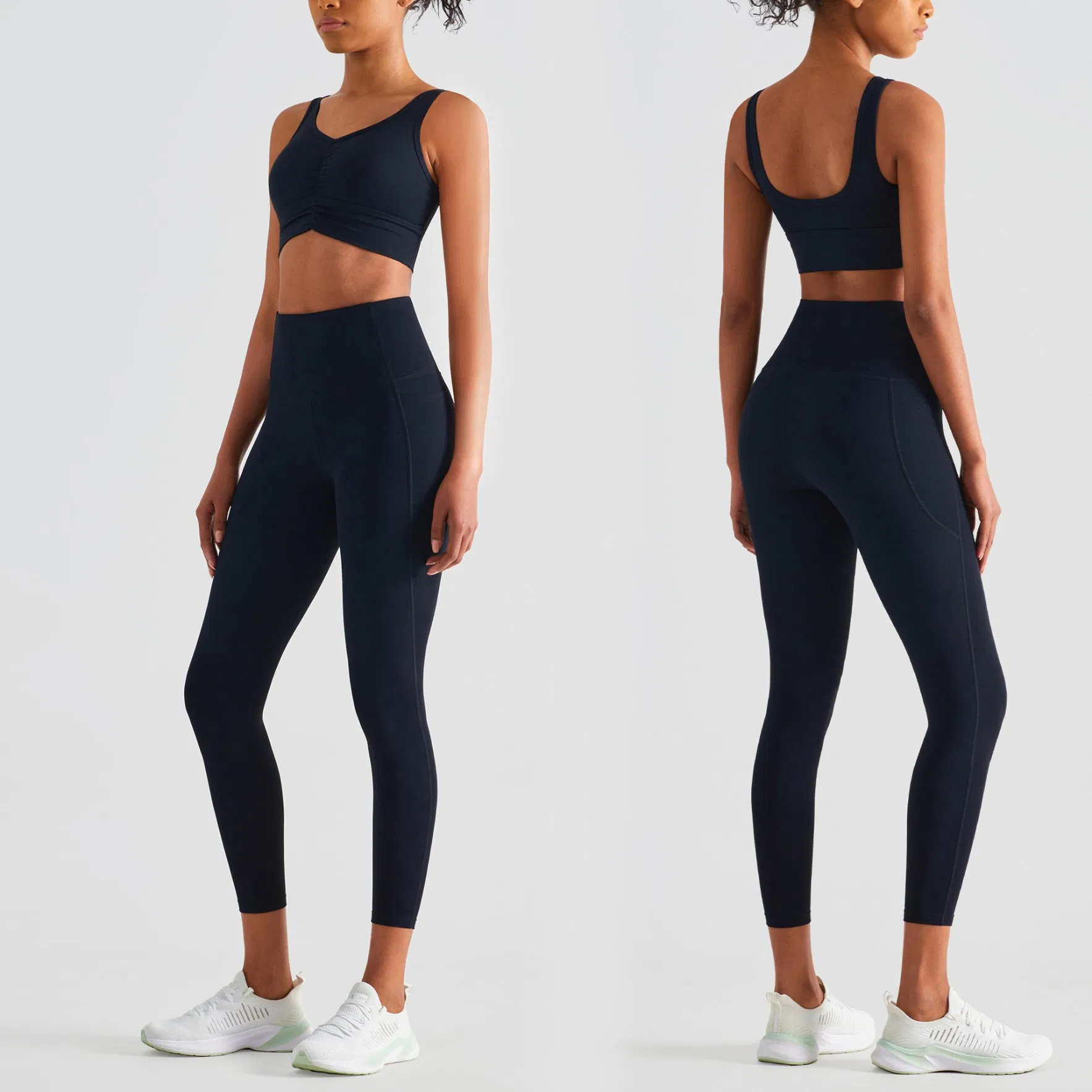Conjunto de Roupas Ativas para Mulheres, Top Esportivo Ecológico, Leggings de Yoga, Roupas de Exercício, Fitness, Conjuntos de Yoga