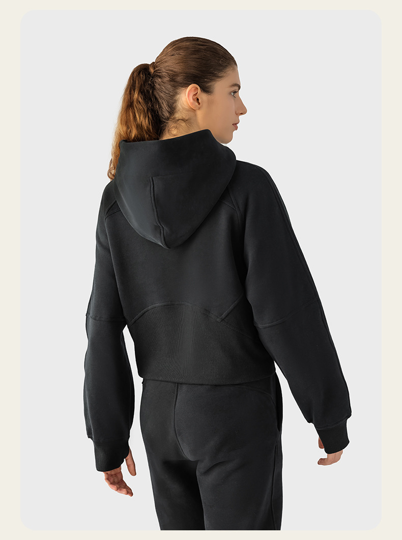 Moletons com zíper meio Cropped Moletons de moletom Mulheres Pulôveres com zíper de um quarto Roupas de outono 2023 Roupas de inverno