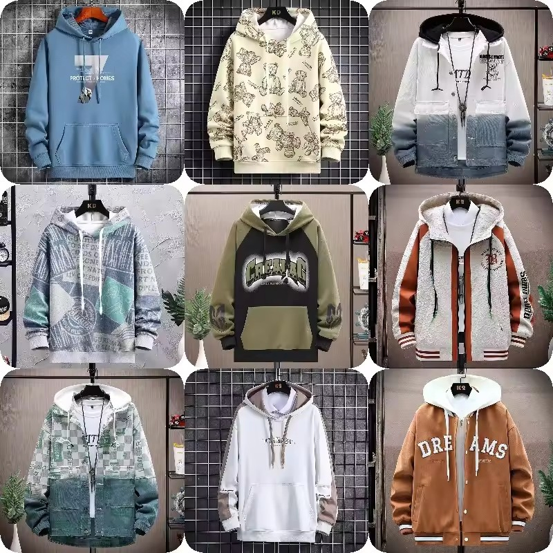Atacado de alta qualidade, moletom com capuz masculino com padrão de letras, casual e fashion