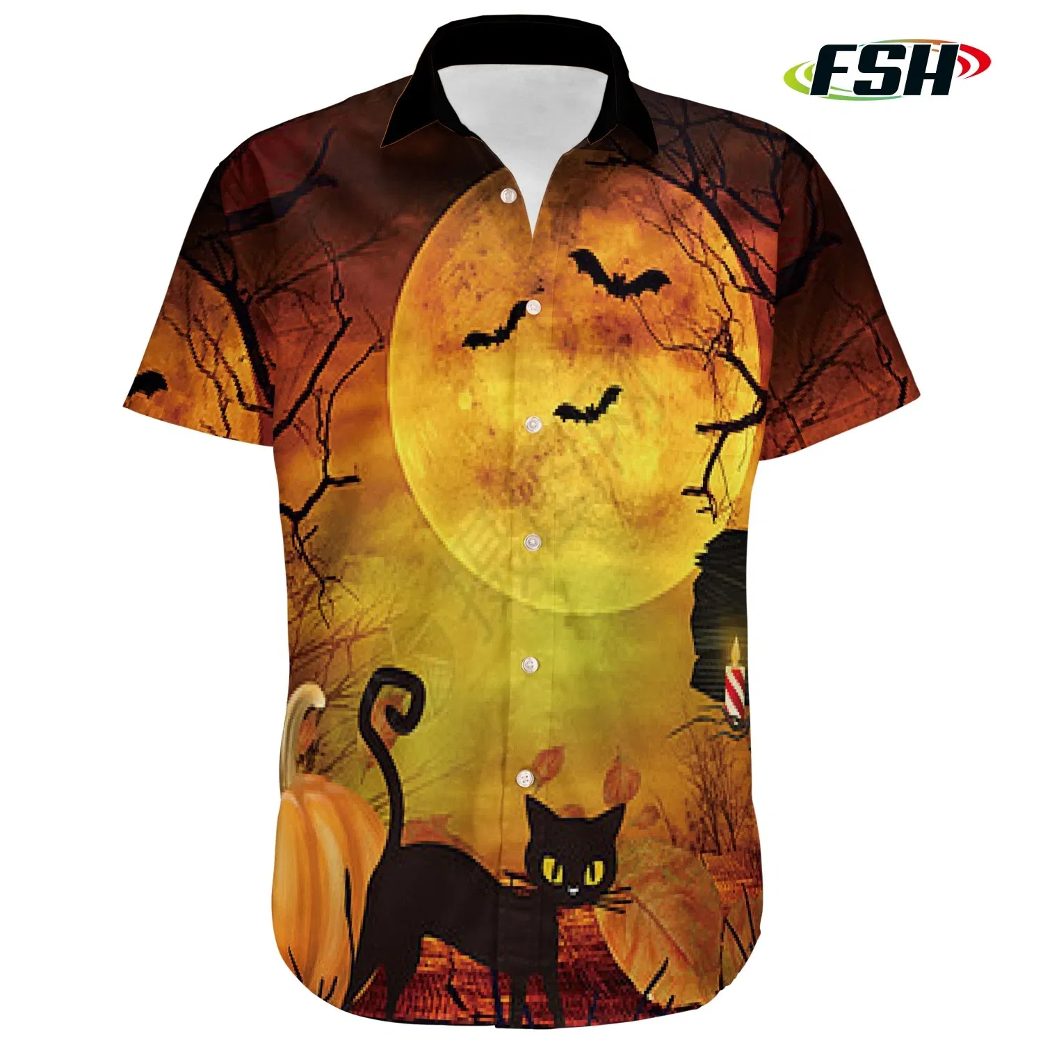 Camisa Polo Masculina de Manga Curta Estampada da Série de Halloween Casual 2026 Moda 3D