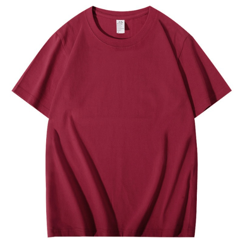 Camiseta Personalizada Masculina Camiseta Casual de Cor Sólida Manga Curta Camiseta Base de Algodão Camiseta Oversized
