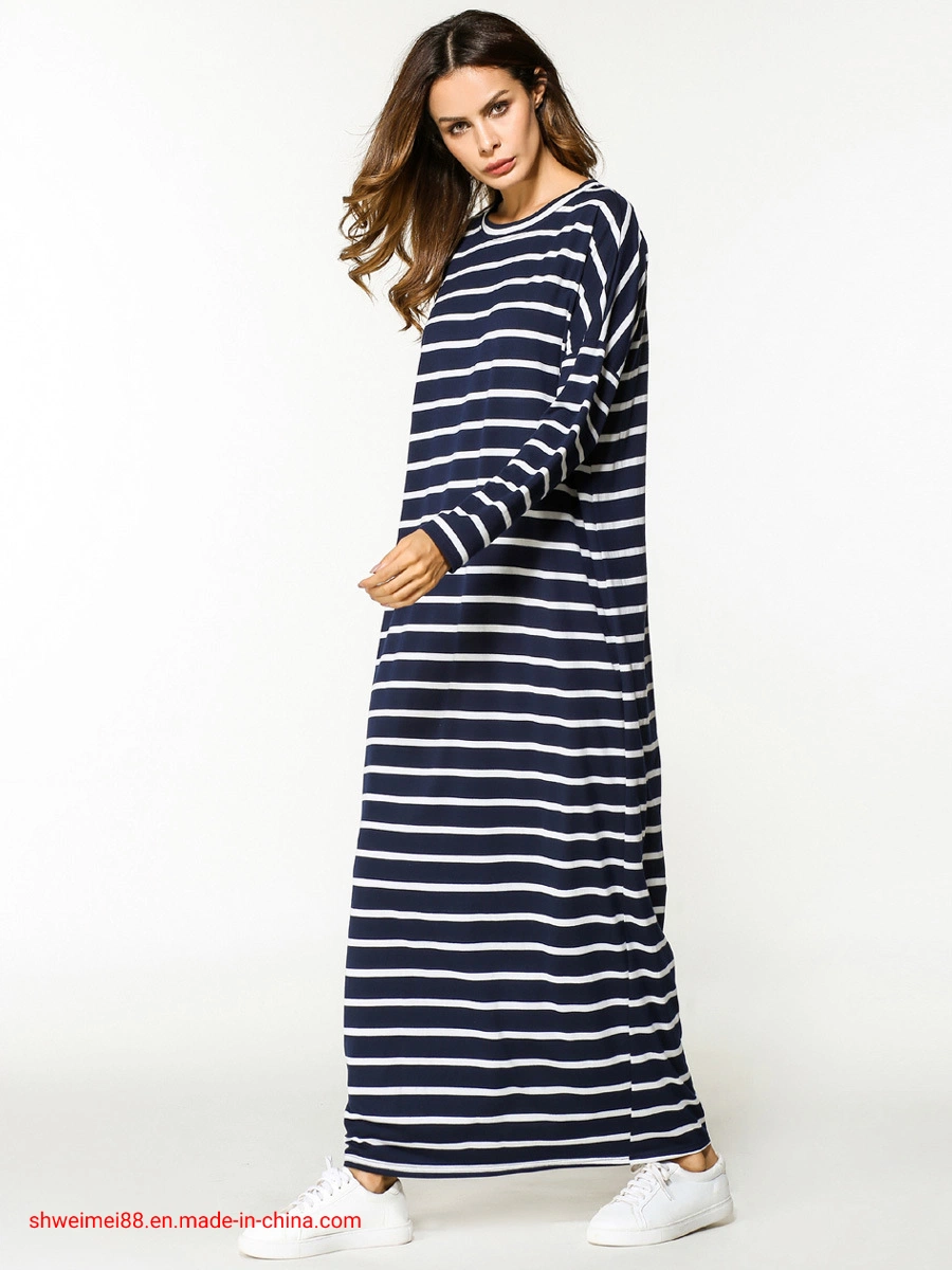 Vestido Maxi Casual para Mulheres Muçulmanas Plus Size, Saia Longa para Meninas