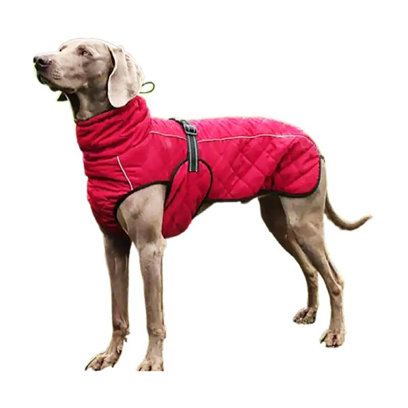 Jaqueta Externa para Cães Impermeável Refletiva Colete Inverno Quente Algodão Forro de Lã Roupas para Cães Grandes e Médios Labrador
