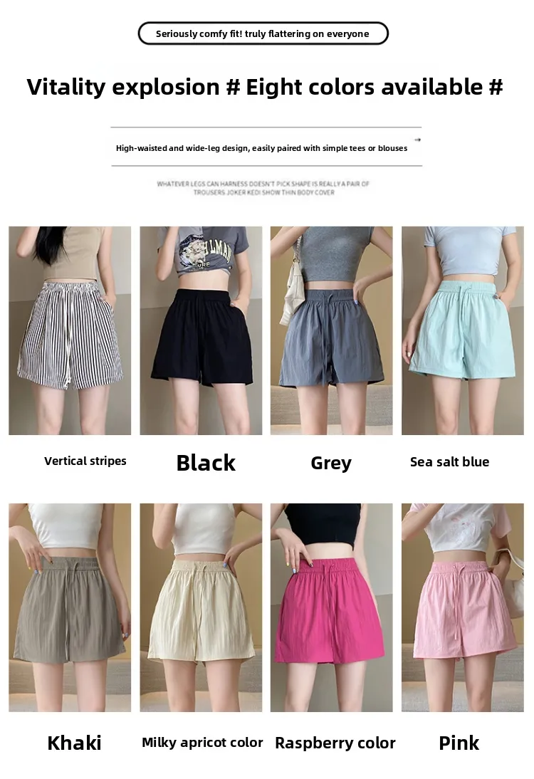 Shorts Casuais de Verão Femininos de Cintura Alta Disponíveis em Várias Cores