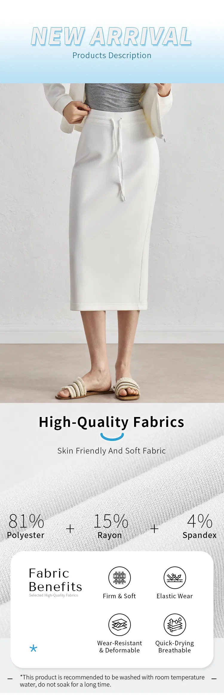 Saia Casual Feminina Esportiva Ajustada com Fenda Saia Externa com Cordão Confortável para Yoga MIDI