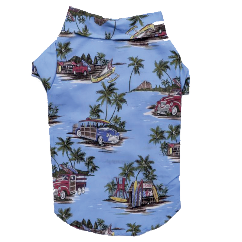 Camisa para Cachorro com Padrão Listrado, Roupas Casuais para Animais de Estimação com Gola