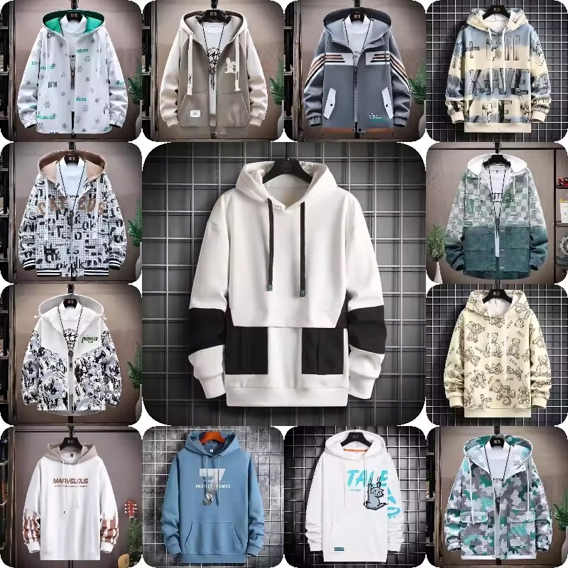 Atacado de alta qualidade, moletom com capuz masculino com padrão de letras, casual e fashion