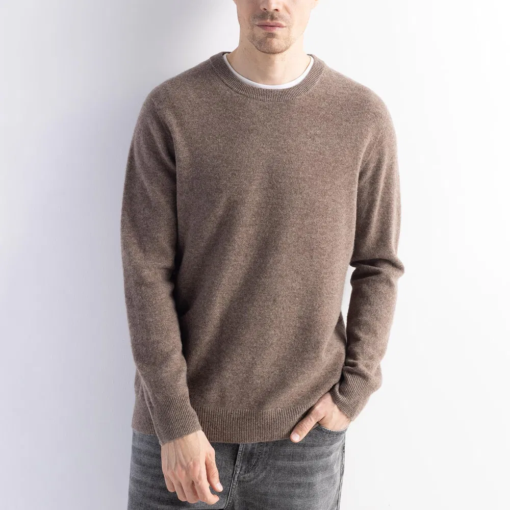 Malha casual sólida para homens, resistente a pílulas e amigável à pele, ideal para passeios diários