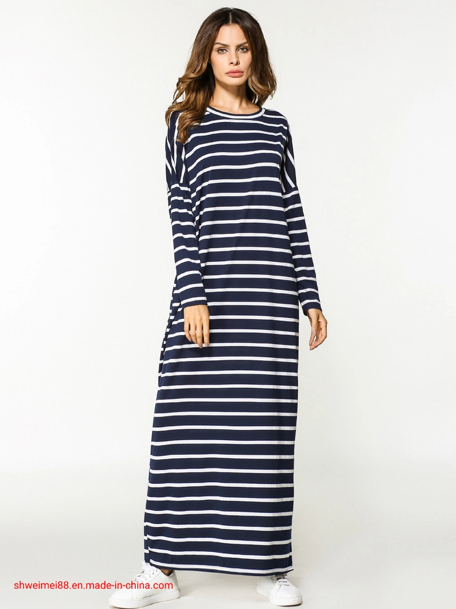 Vestido Maxi Casual para Mulheres Muçulmanas Plus Size, Saia Longa para Meninas