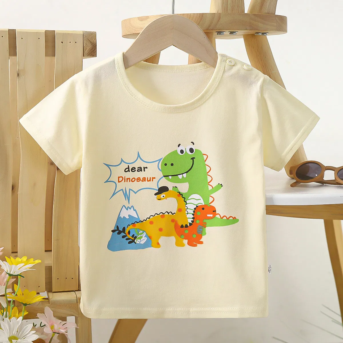 Camiseta de Manga Curta para Bebê Roupas Casuais Finas de Verão para Meninos e Meninas Tops Infantis de Desenho Animado