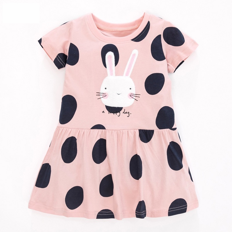 Vestido Casual para Meninas Vestido Plissado para Meninas Roupas Infantis Vestido de Manga Curta Roupas de Verão para Crianças