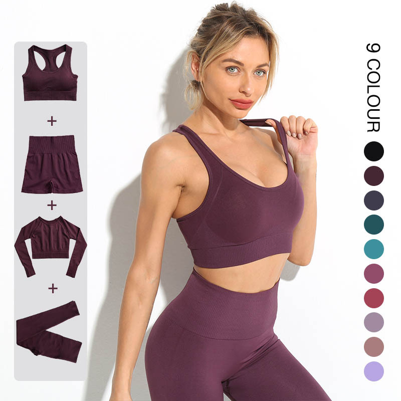 Conjuntos Ativos Casuais de Cor Sólida, Tops de Alças Racerback, Leggings, Roupas de Esporte