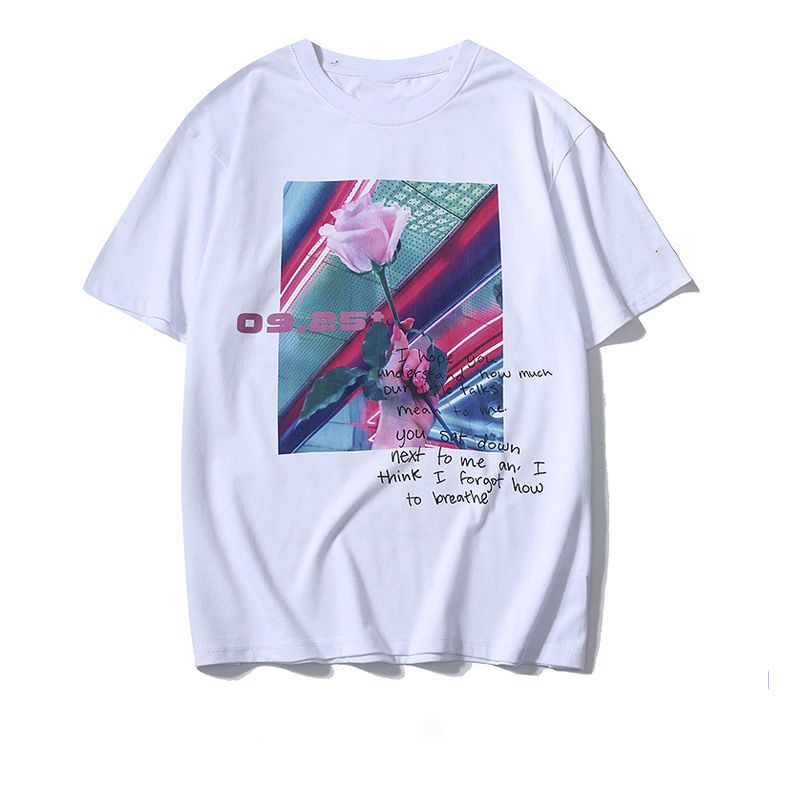 Camiseta casual unissex de algodão impressa personalizada por atacado