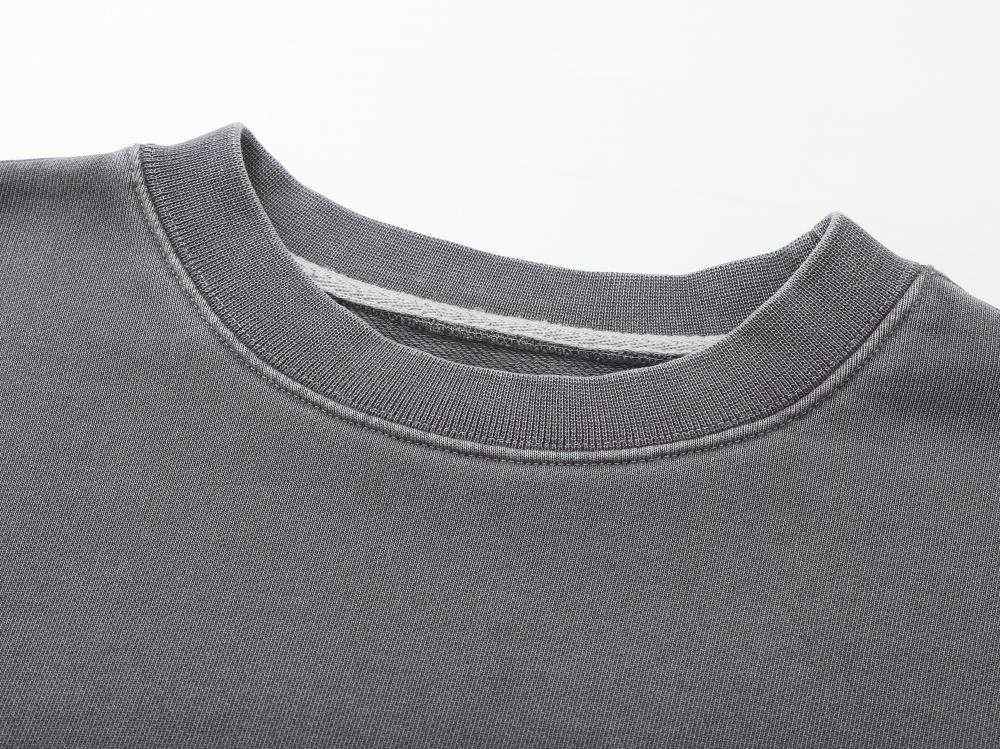 Suéter de Algodão Pesado 500GSM 100% com Gola Redonda para Uso Casual Diário