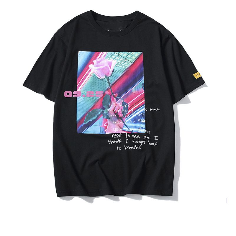 Camiseta casual unissex de algodão impressa personalizada por atacado