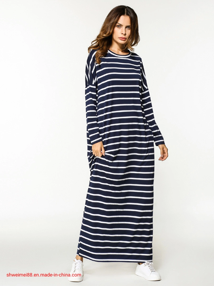 Vestido Maxi Casual para Mulheres Muçulmanas Plus Size, Saia Longa para Meninas
