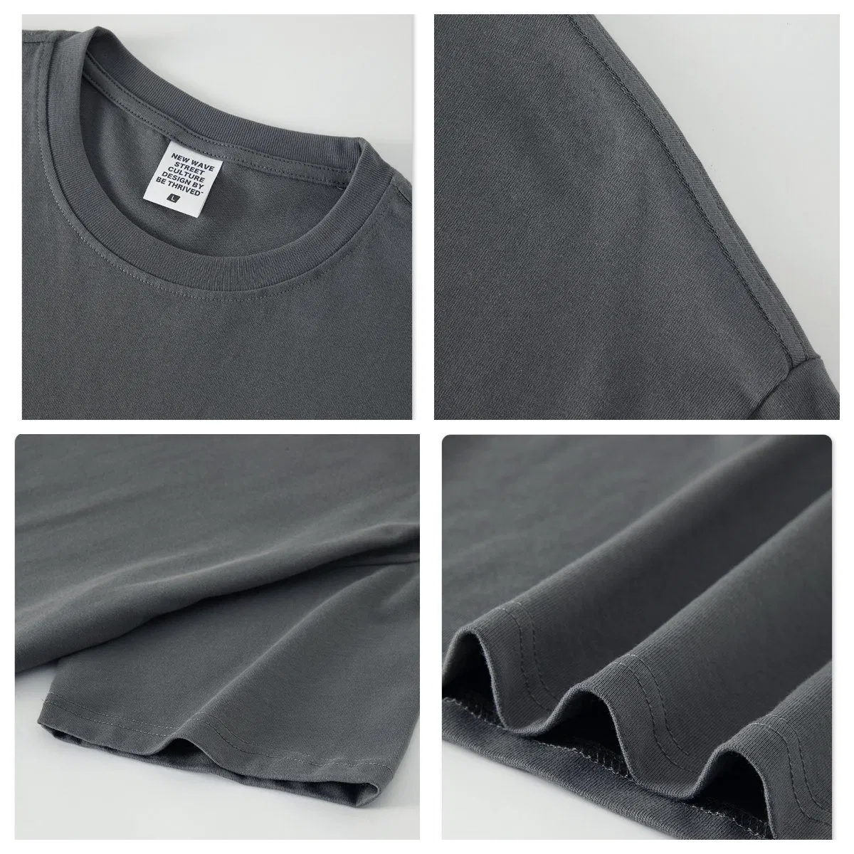 Impressão em Tela de Logotipo Personalizado de Qualidade Premium 200GSM 100 Algodão Atacado Roupas Casuais de Rua Lisas com Ombros Caídos Camisetas de Manga Curta para Homens