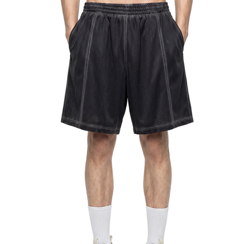 Colete Casual Vintage Solto com Zíper em Malha Respirável para Homens, Roupa Esportiva Desgastada