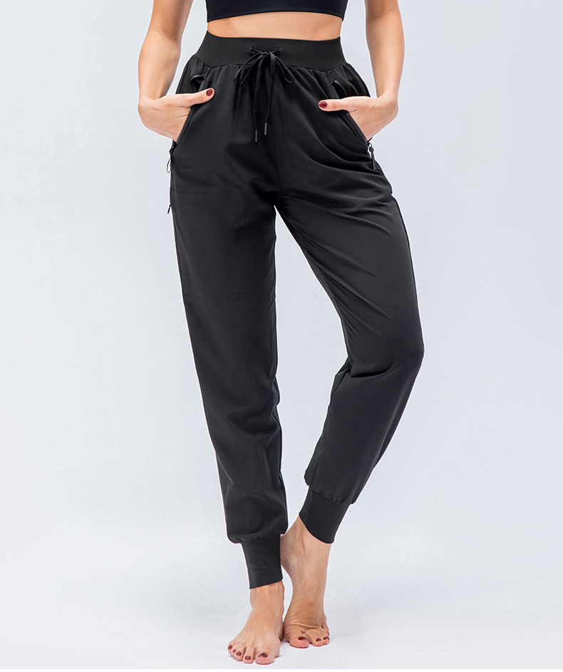 Design de Calças Casuais com Bolso Lateral Personalizado para Mulheres, Calças de Yoga, Roupas de Esporte