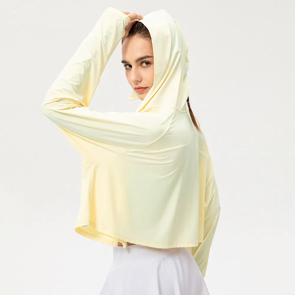Roupas de Proteção Solar Femininas em Seda Gelada com Sensação Fresca para Esportes ao Ar Livre, Proteção UV, Manga Longa Upf50+ Roupas de Ciclismo para Proteção Solar