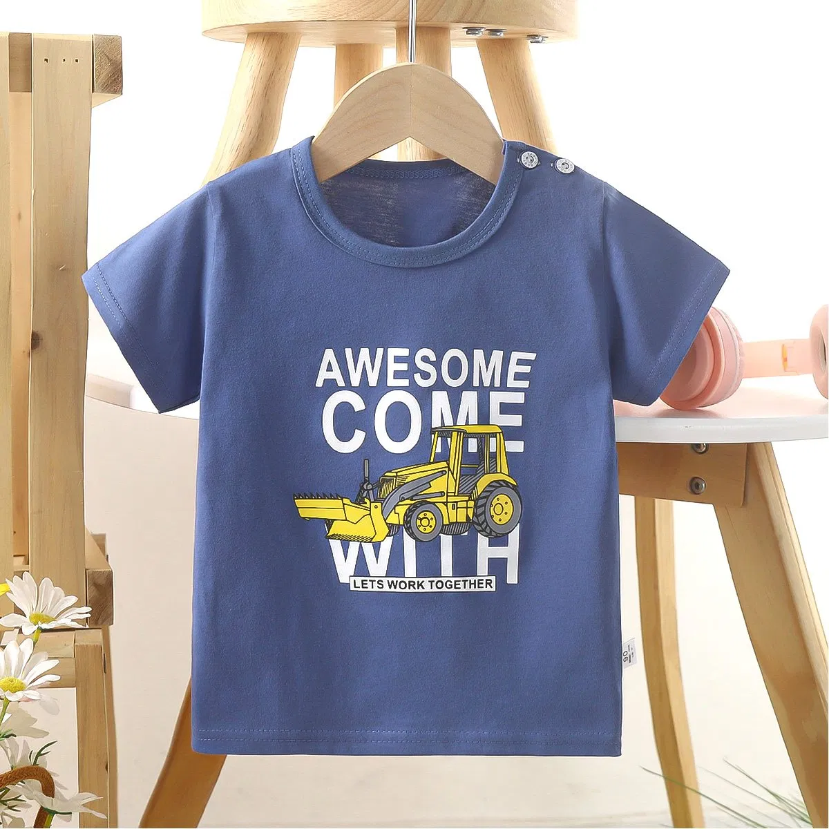 Camiseta de Manga Curta para Bebê Roupas Casuais Finas de Verão para Meninos e Meninas Tops Infantis de Desenho Animado