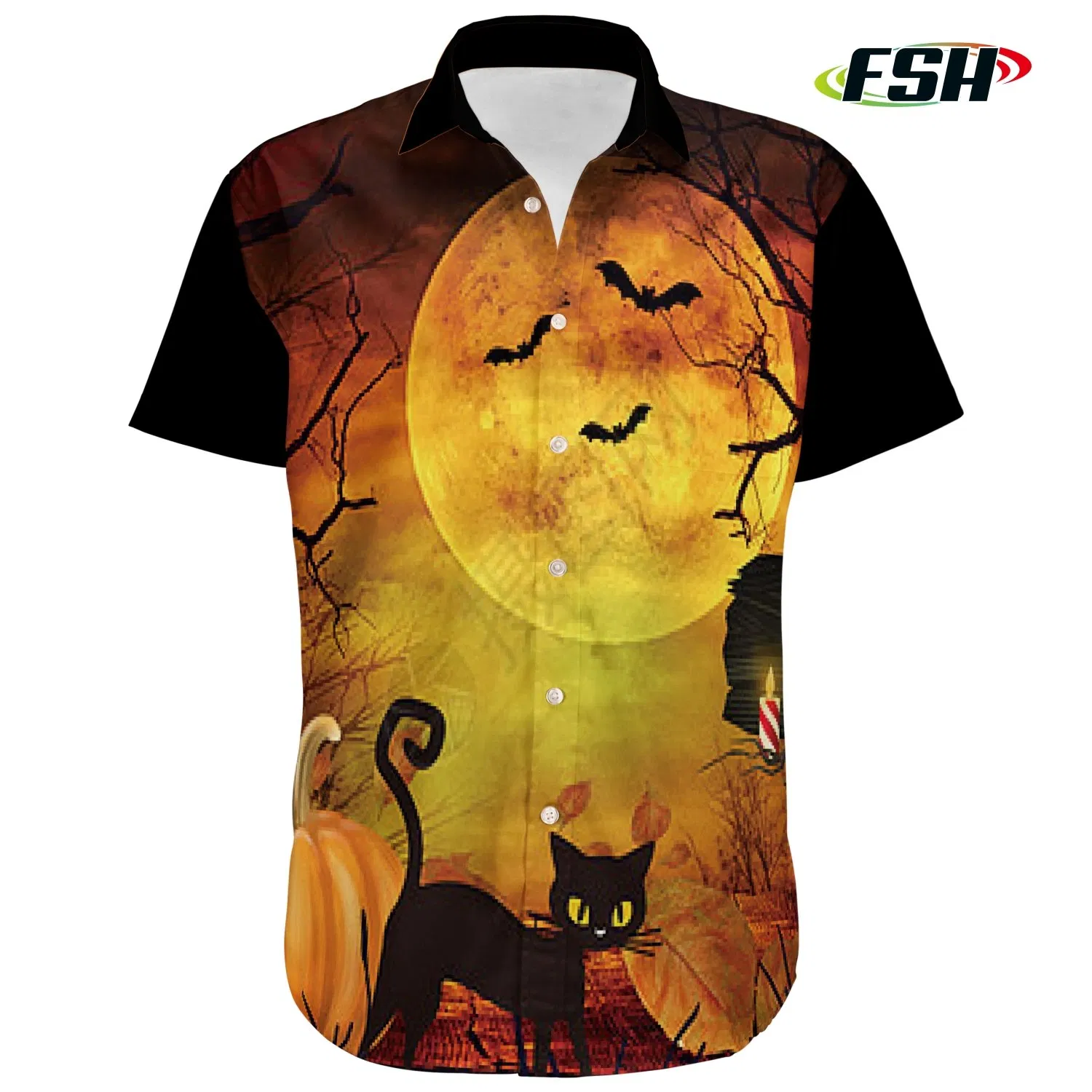 Camisa Polo Masculina de Manga Curta Estampada da Série de Halloween Casual 2026 Moda 3D
