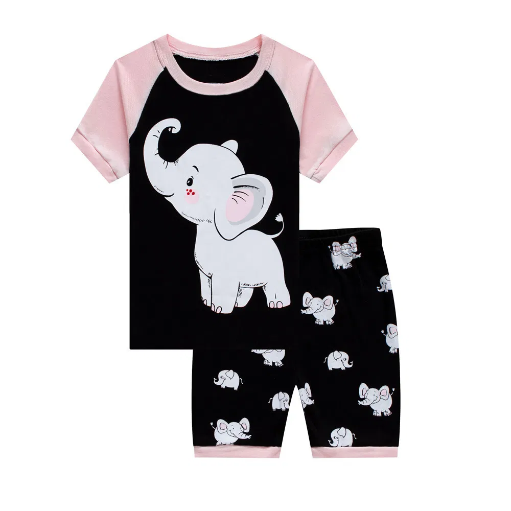 Conjunto de Pijamas para Crianças Roupas Casuais para Meninas e Meninos Fantasia de Verão com Manga Curta Conjuntos de Pijamas para Dormir Roupas Infantis