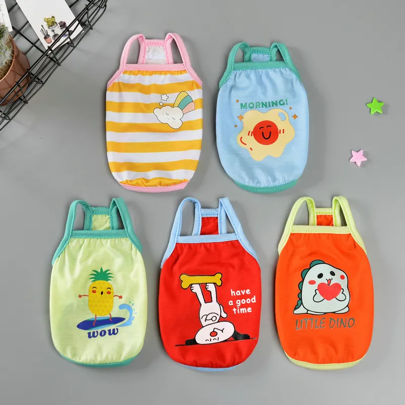 Roupas de Animais de Estimação Fofas, Camiseta de Verão Casual, Colete para Gatos, Camiseta para Cachorros, Roupas para Pequenos Animais
