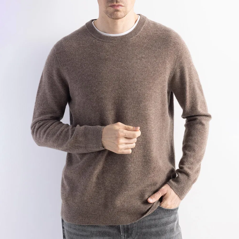 Malha casual sólida para homens, resistente a pílulas e amigável à pele, ideal para passeios diários