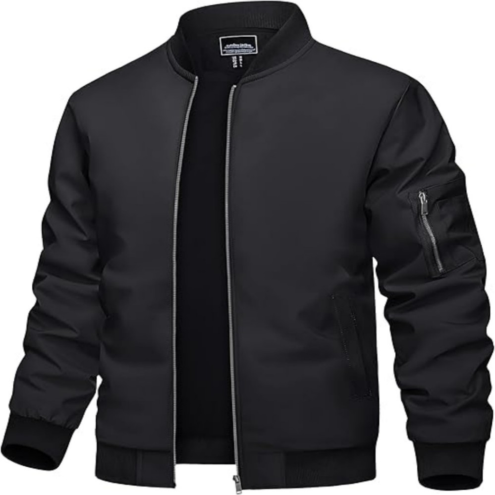 Jaqueta Bomber Masculina Personalizada para Esportes ao Ar Livre, Leve, Casual, Primavera e Outono, Corta-Vento, com Zíper e Bolso