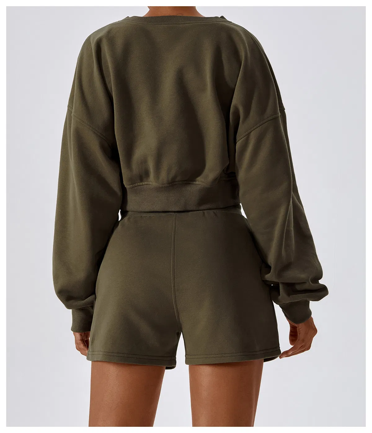 Moletom Cropped de Manga Longa para Mulheres, Pulôver Casual Solto para Atividades ao Ar Livre, Roupas de Esporte