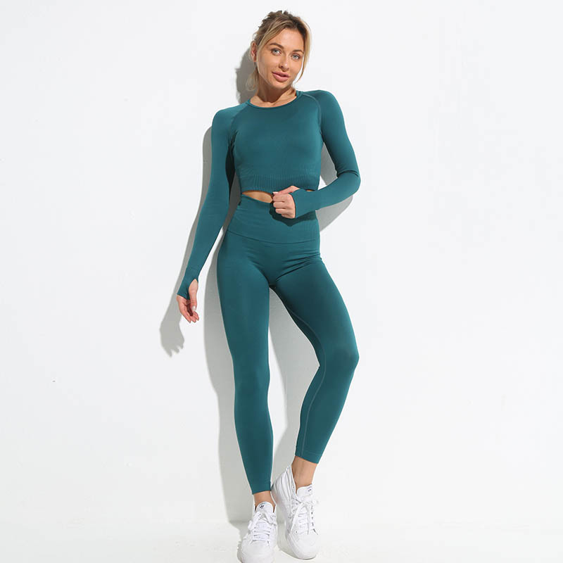 Conjuntos Ativos Casuais de Cor Sólida, Tops de Alças Racerback, Leggings, Roupas de Esporte