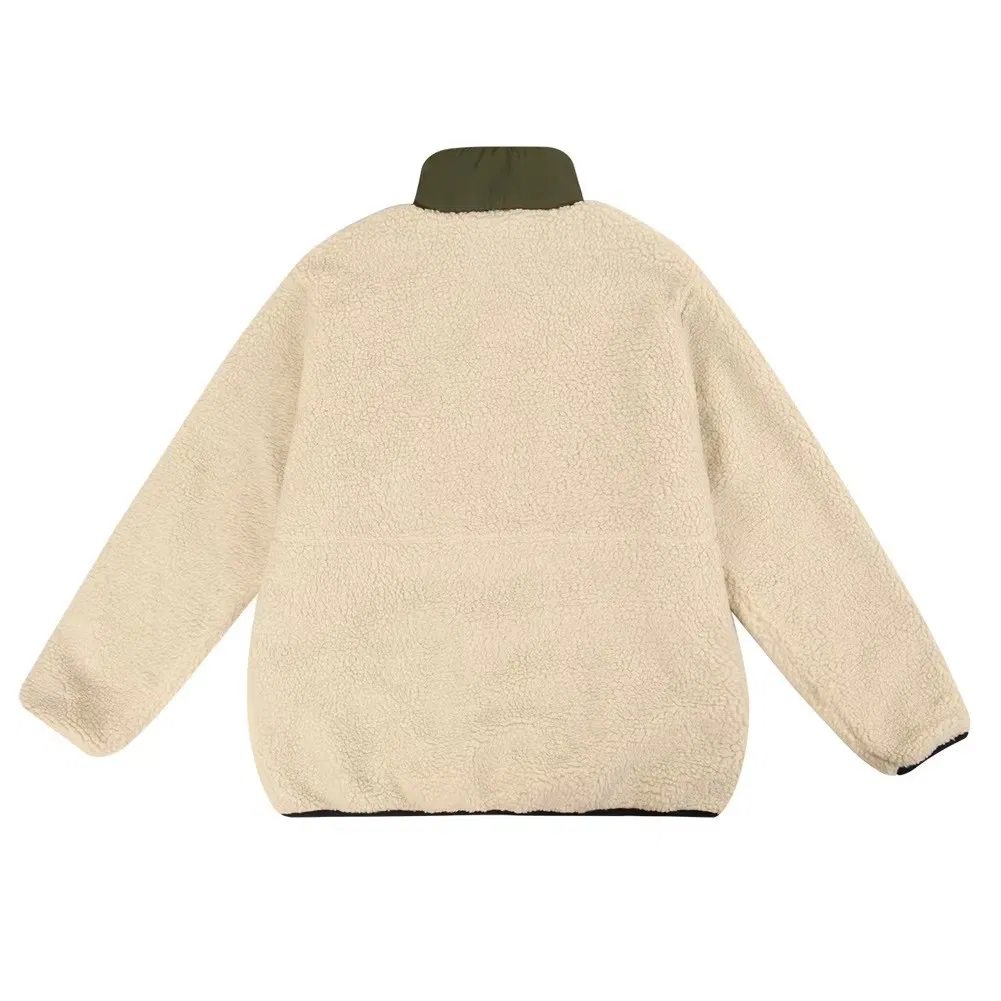 Jaqueta Externa de Inverno com Zíper Completo, Jaquetas de Fleece Polar Casuais com Gola Alta