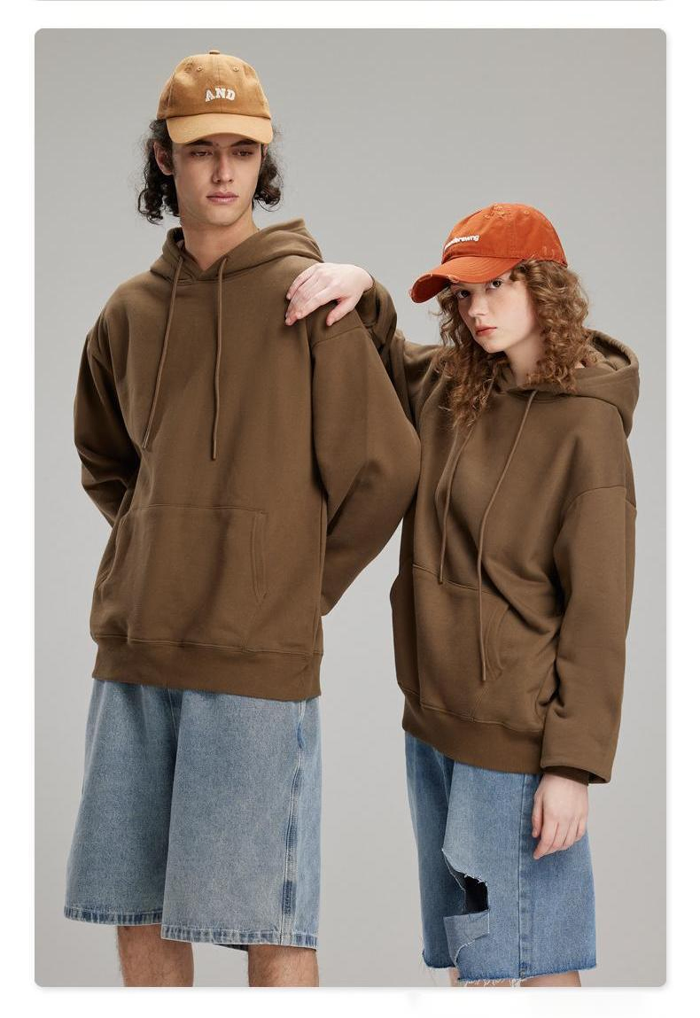 Moletom unissex oversized casual de algodão com capuz na cor azul céu