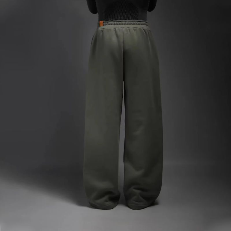Calças de moletom baggy masculinas de algodão personalizadas com logo, pernas retas